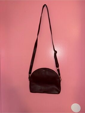 JOYN Dark Burgundy (REAL) Leather Crescent Crossbody Bag